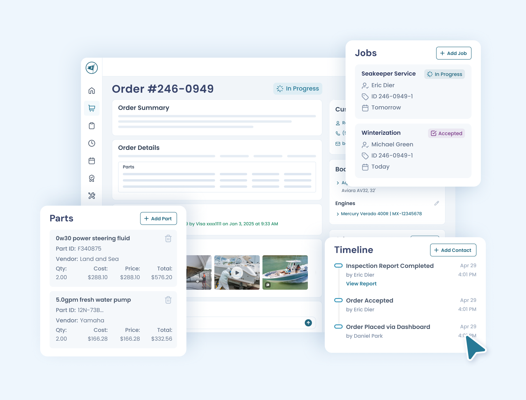Boatyard dashboard