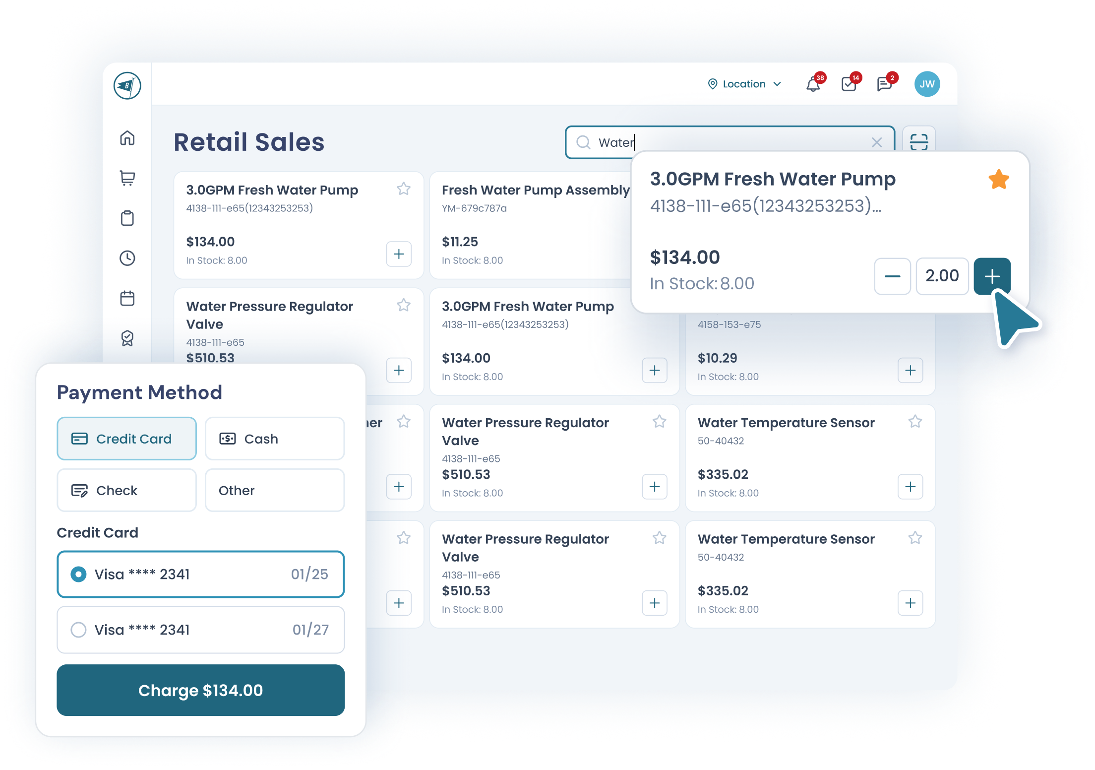 Boatyard POS retail sales screen