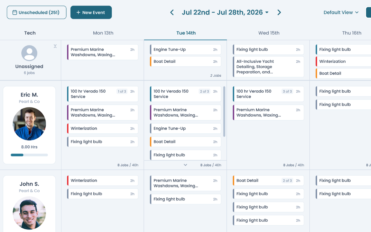 Award-winning scheduler UI preview